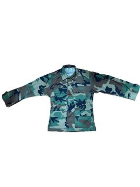 VTG 90s US Army Woodland BDU Combat Jacket Small X-Short Military Coat USA Made